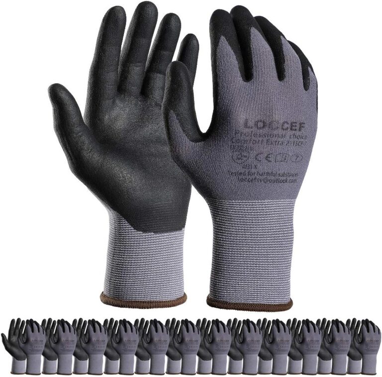 LOCCEF Safety Work Gloves MicroFoam Nitrile Coated-12 Pairs Review ...