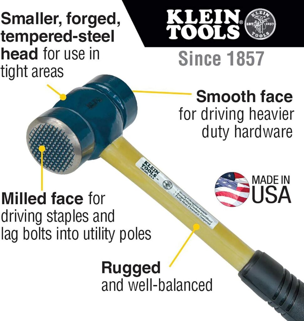 Klein Tools 80936MF Linemans Milled-Face Hammer